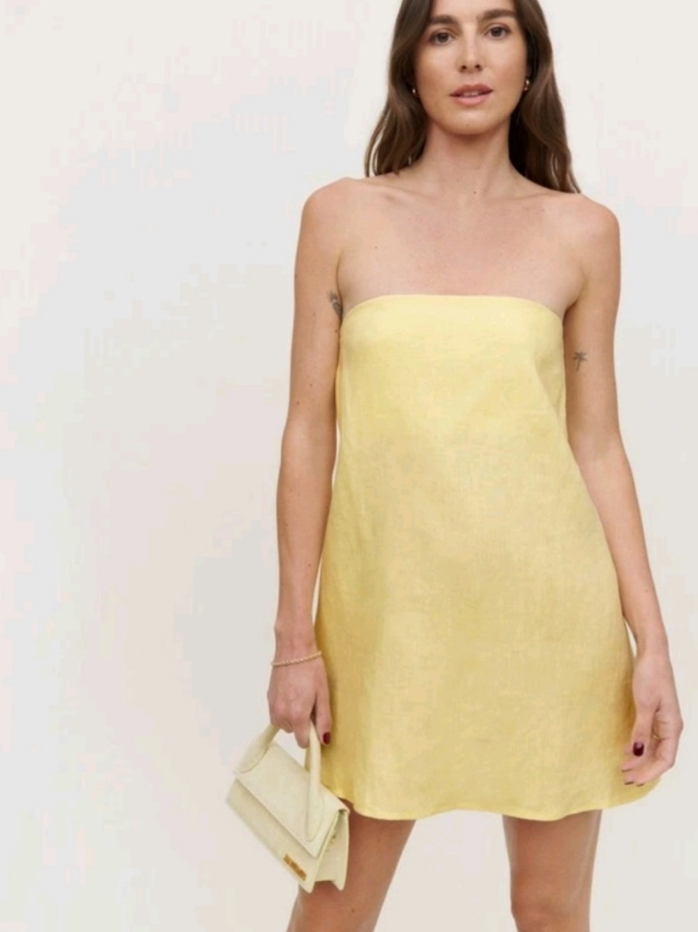 NWT • Reformation Stella Linen Dress in zest 🍋 size 6